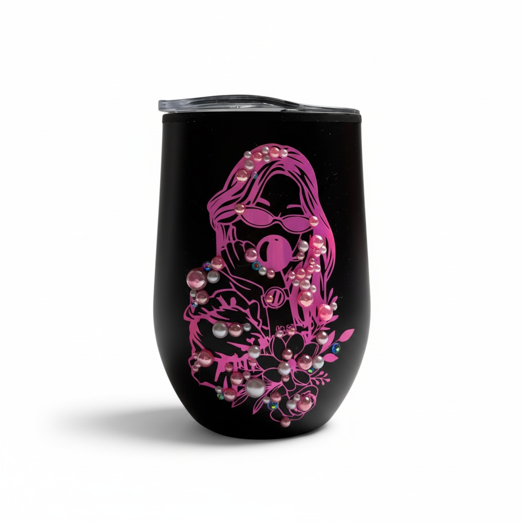 Gobelet noir et rose flashy