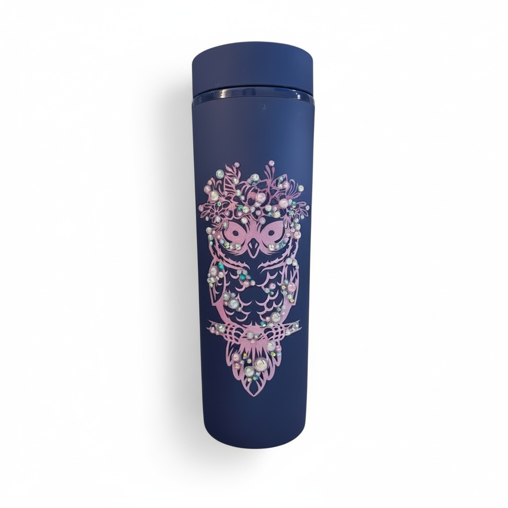 Gobelet bleu chouette
