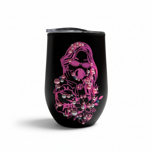 Gobelet noir et rose flashy
