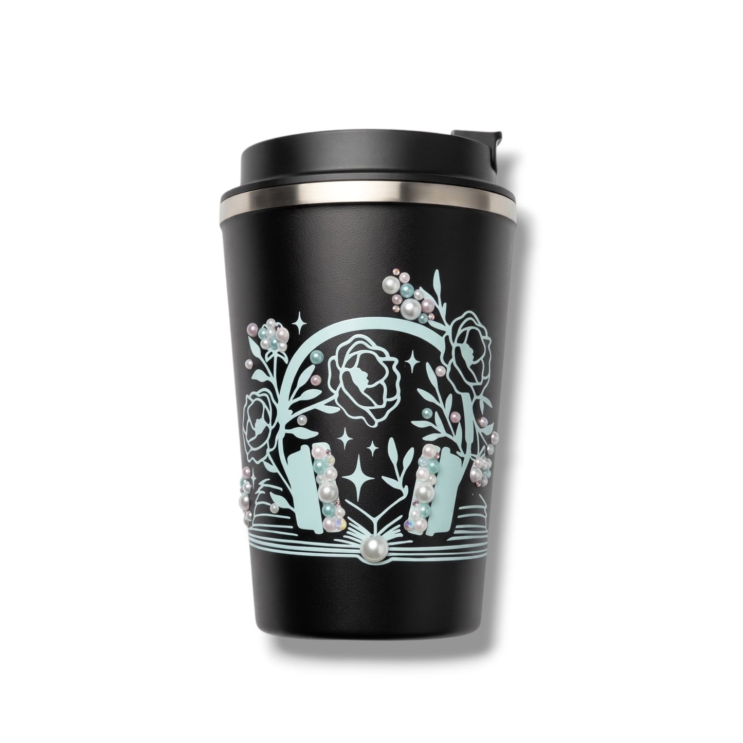 Gobelet café livre et casque