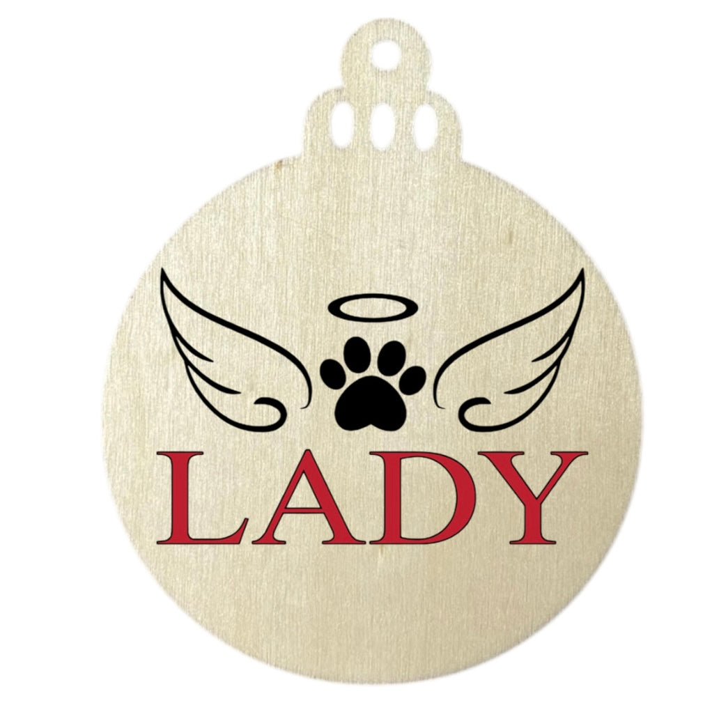 Boule de Noël bois ange animaux