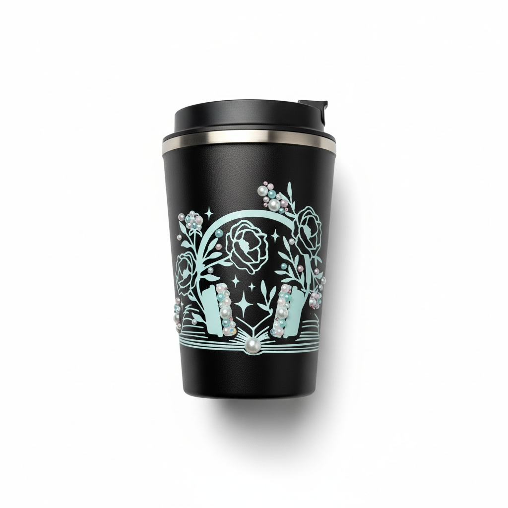 Gobelet café livre et casque