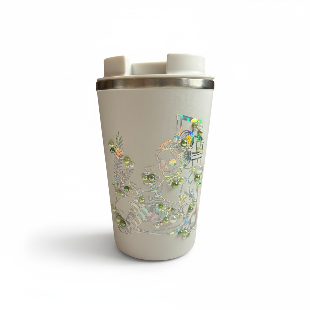 Gobelet café blanc et vert